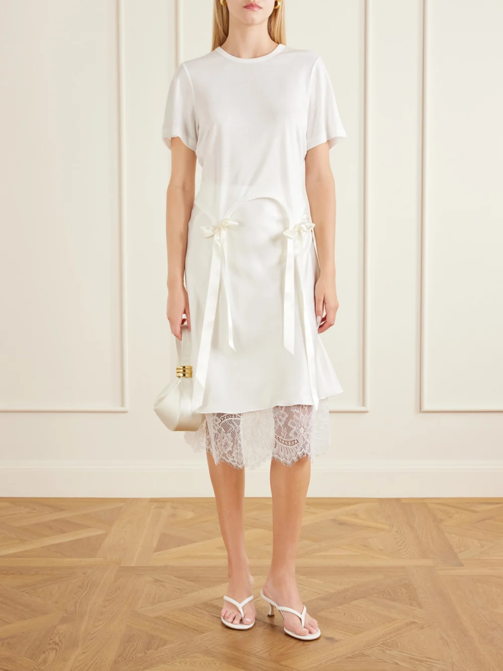 Simone Rocha Bow-detailed Jersey T-shirt, worn by a model