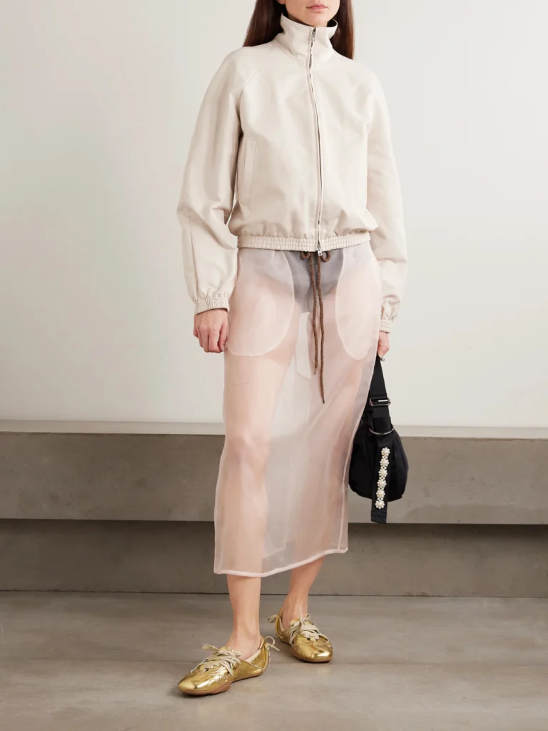Simone Rocha Bow-detailed Silk-organza Midi Skirt