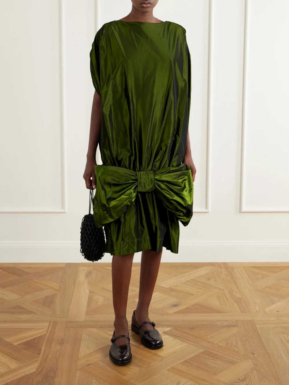 Simone Rocha Bow-detailed Taffeta Midi Dress, worn by a model