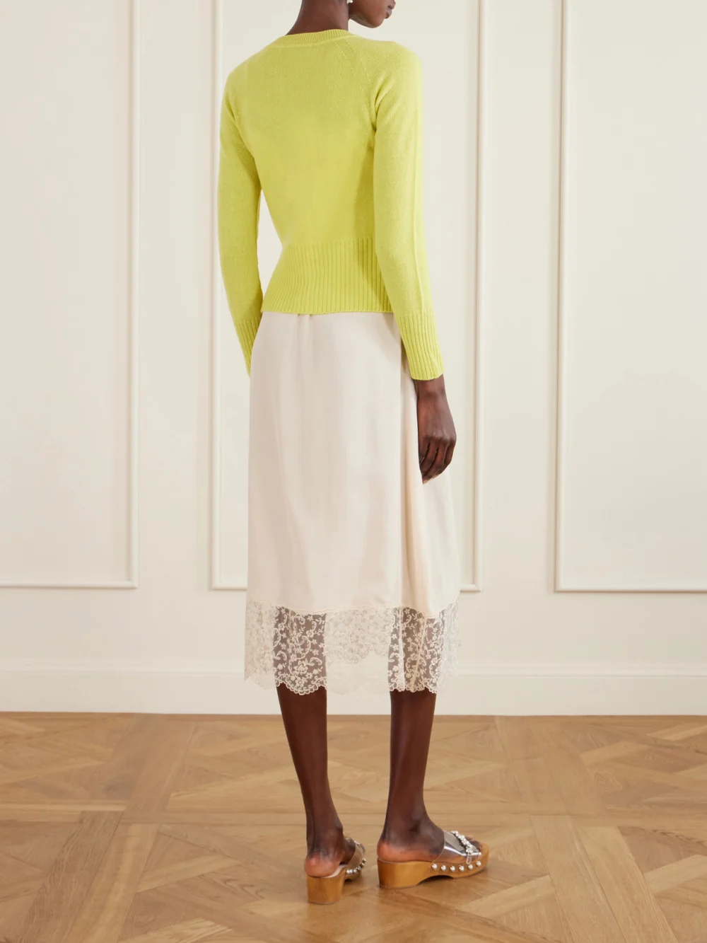 Back view of the Simone Rocha Embellished Cashmere Cardigan