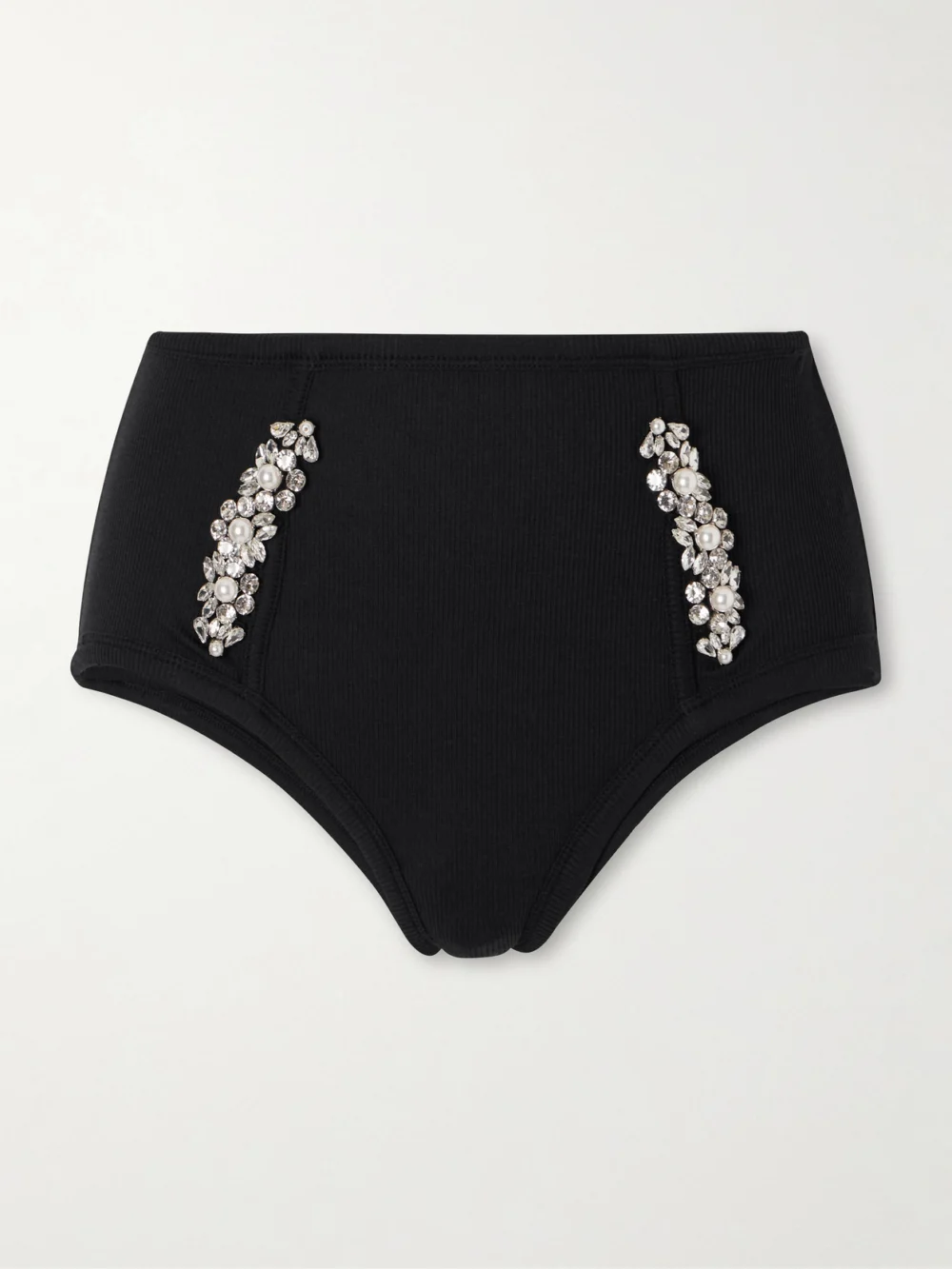 Simone Rocha Embellished Ribbed Shorts in black