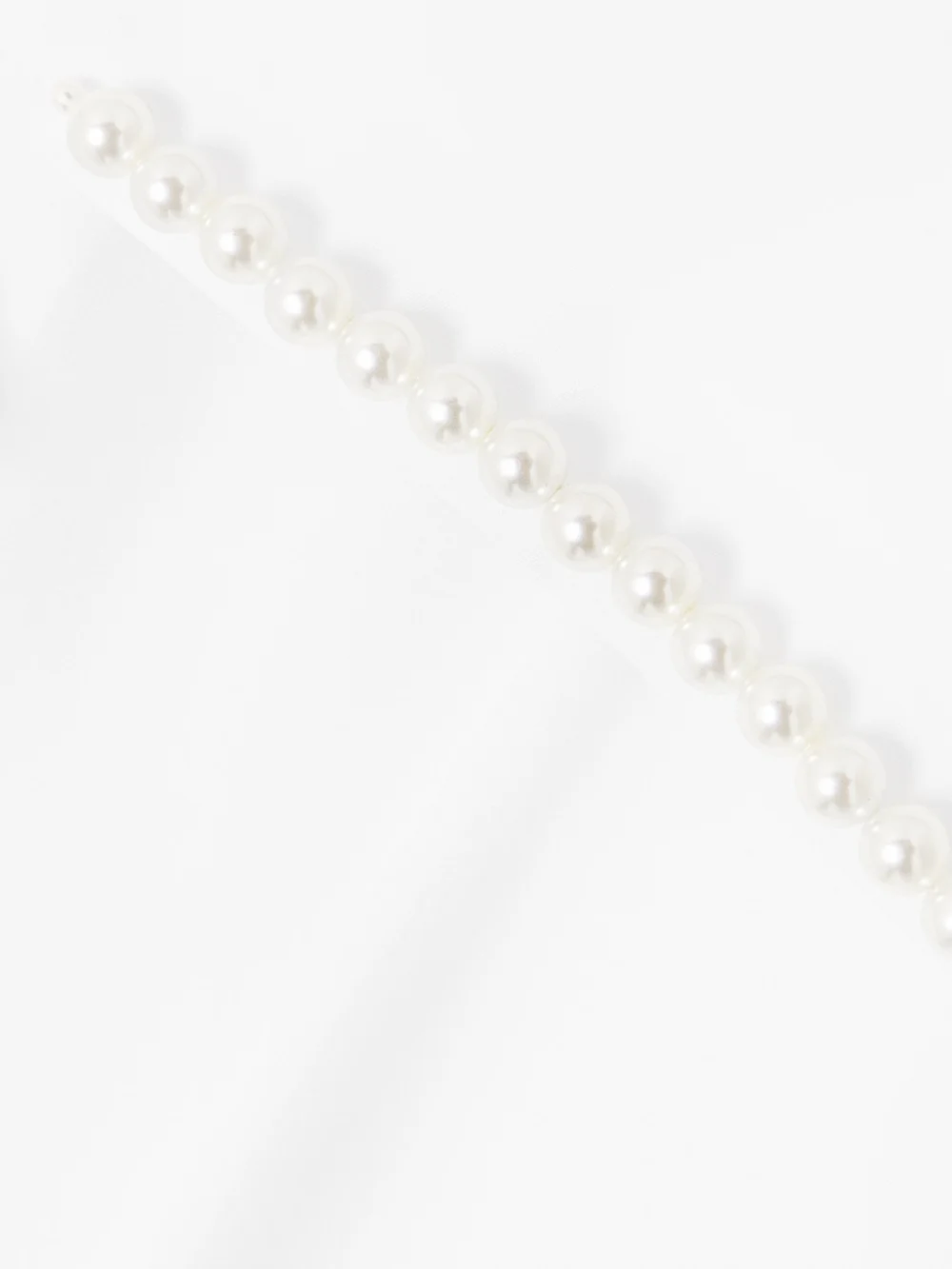 Close-up detail of the Simone Rocha Faux Pearl-embellished Cotton-poplin Shirt