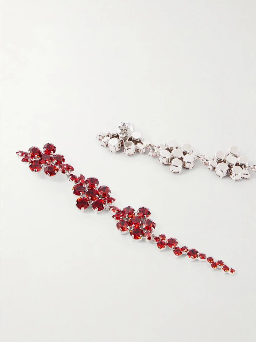 Back view of the Simone Rocha Floral Drip Crystal-embellished Silver-tone Earrings