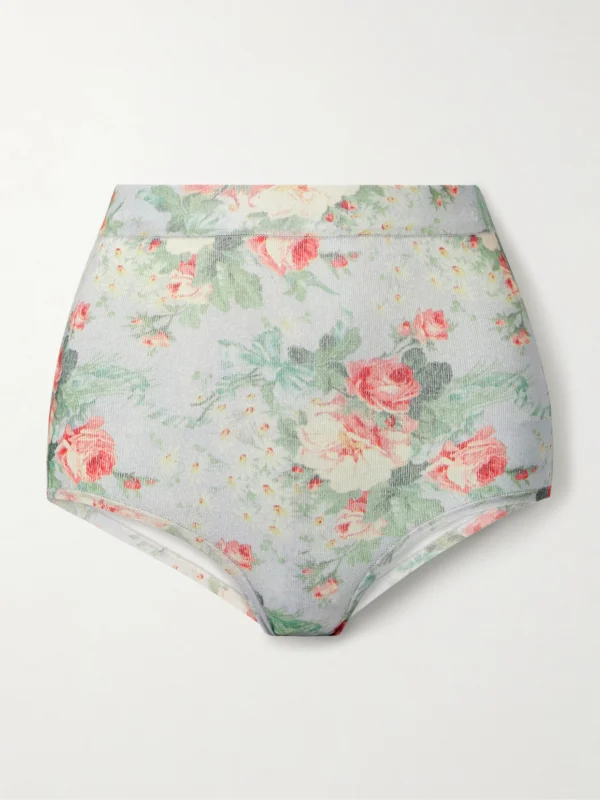 Simone Rocha Floral-print Stretch-knit Shorts