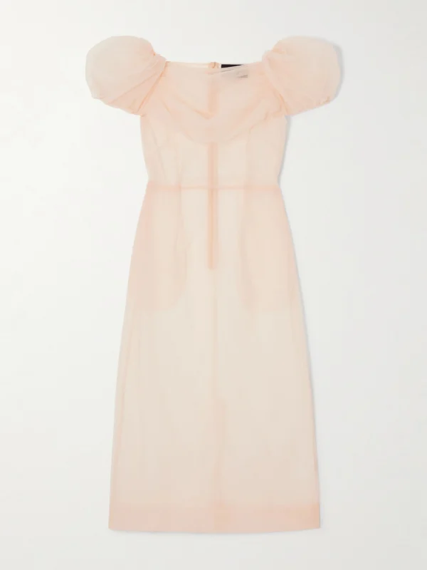 Simone Rocha Gathered Layered Tulle Midi Dress