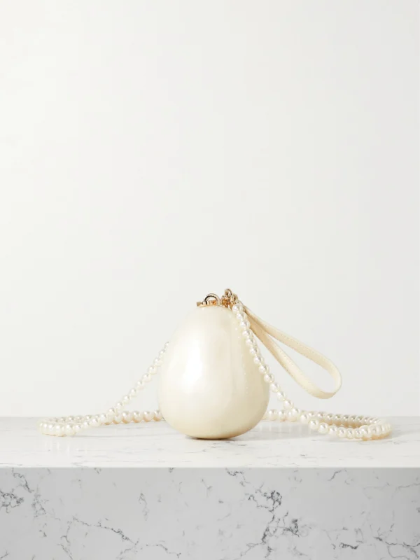 Simone Rocha Micro Egg Faux Pearl-embellished Acrylic Clutch