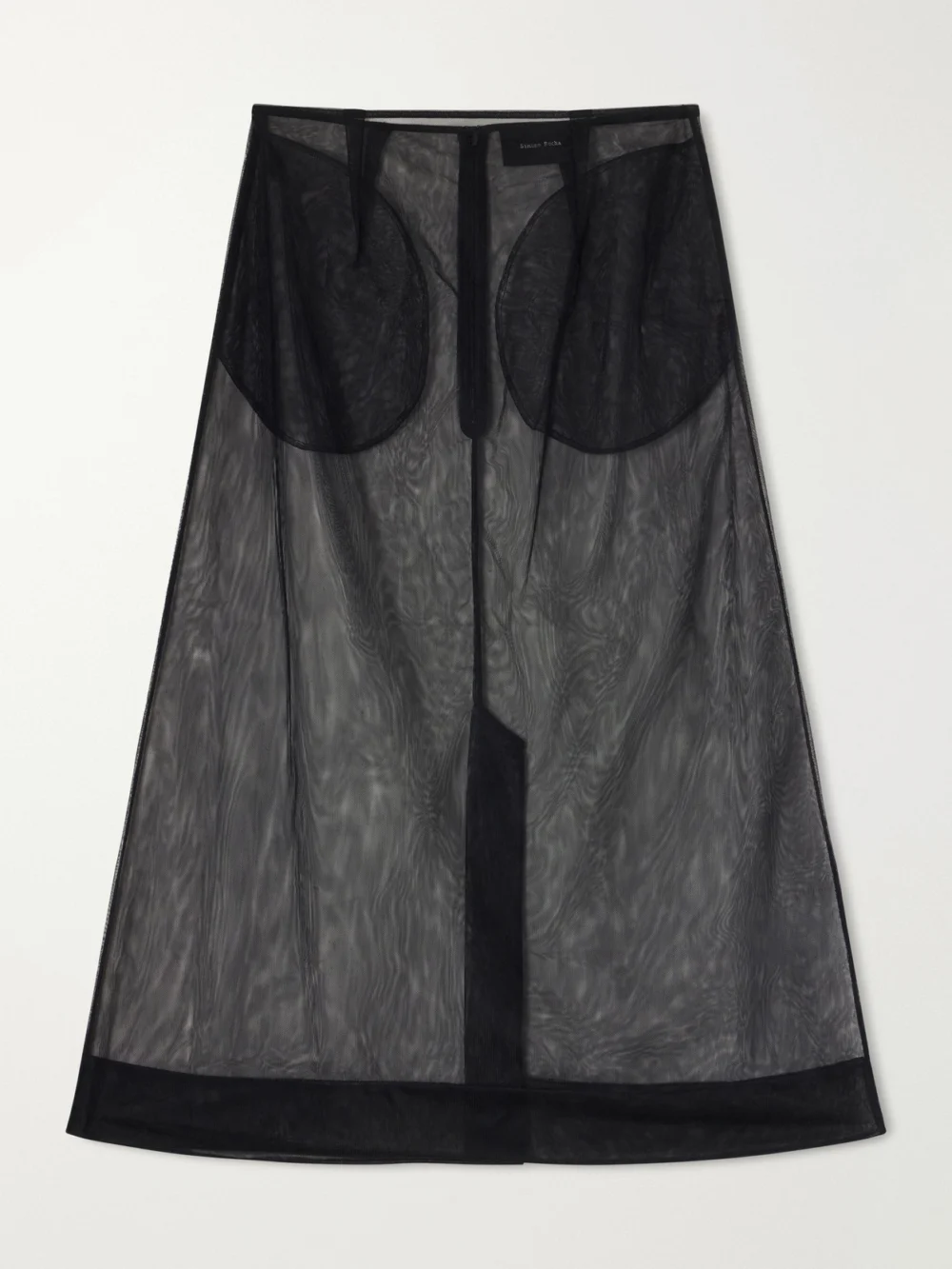 Simone Rocha Organza Midi Skirt in black