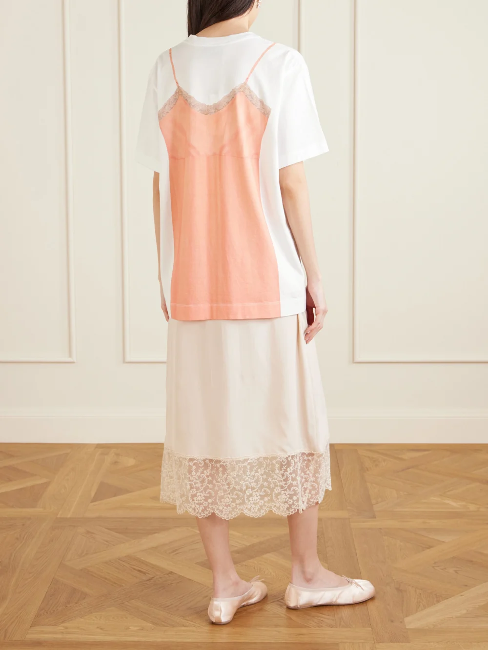 Back view of the Simone Rocha Printed Cotton-jersey T-shirt