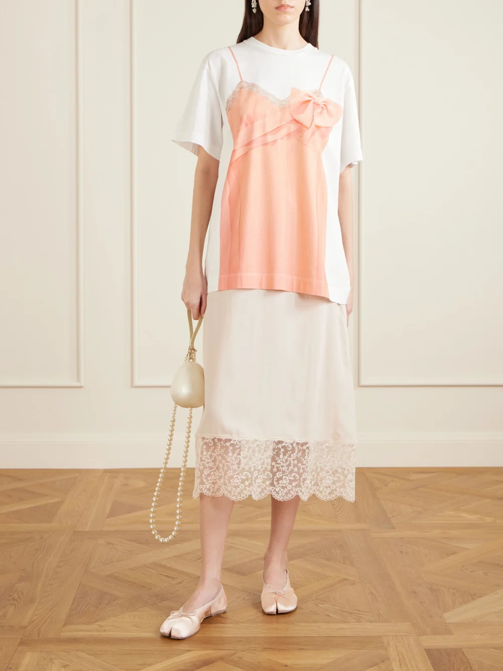Simone Rocha Printed Cotton-jersey T-shirt, worn by a model