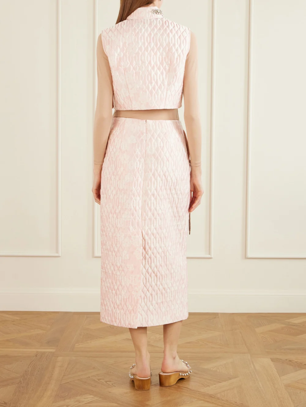 Back view of the Simone Rocha Quilted Offset Fragment Collar Top