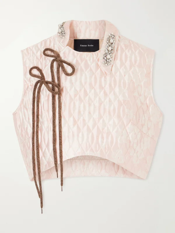 Simone Rocha Quilted Offset Fragment Collar Top