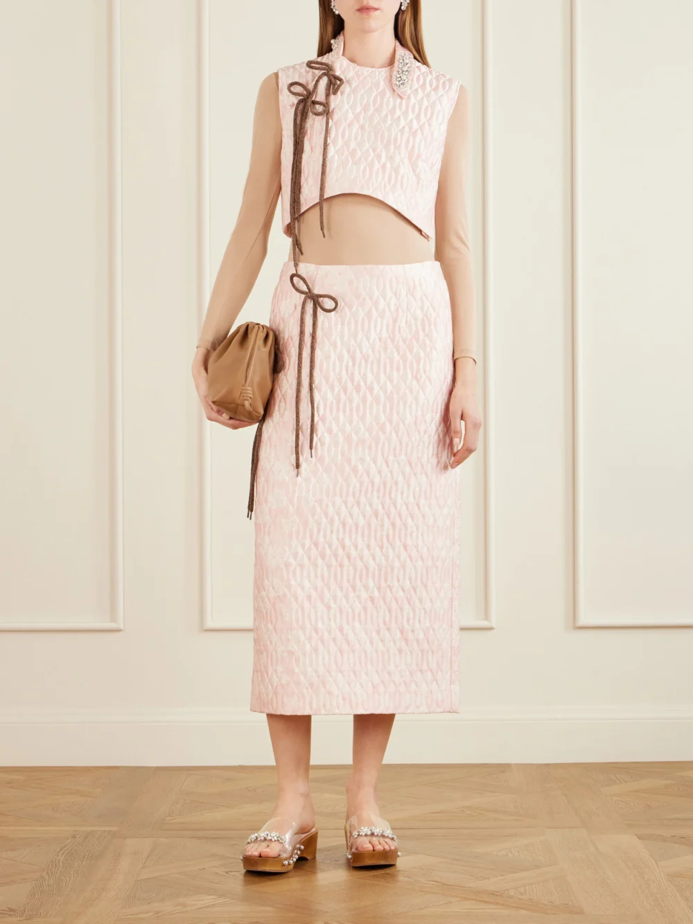 Simone Rocha Quilted Offset Fragment Collar Top, worn by a model