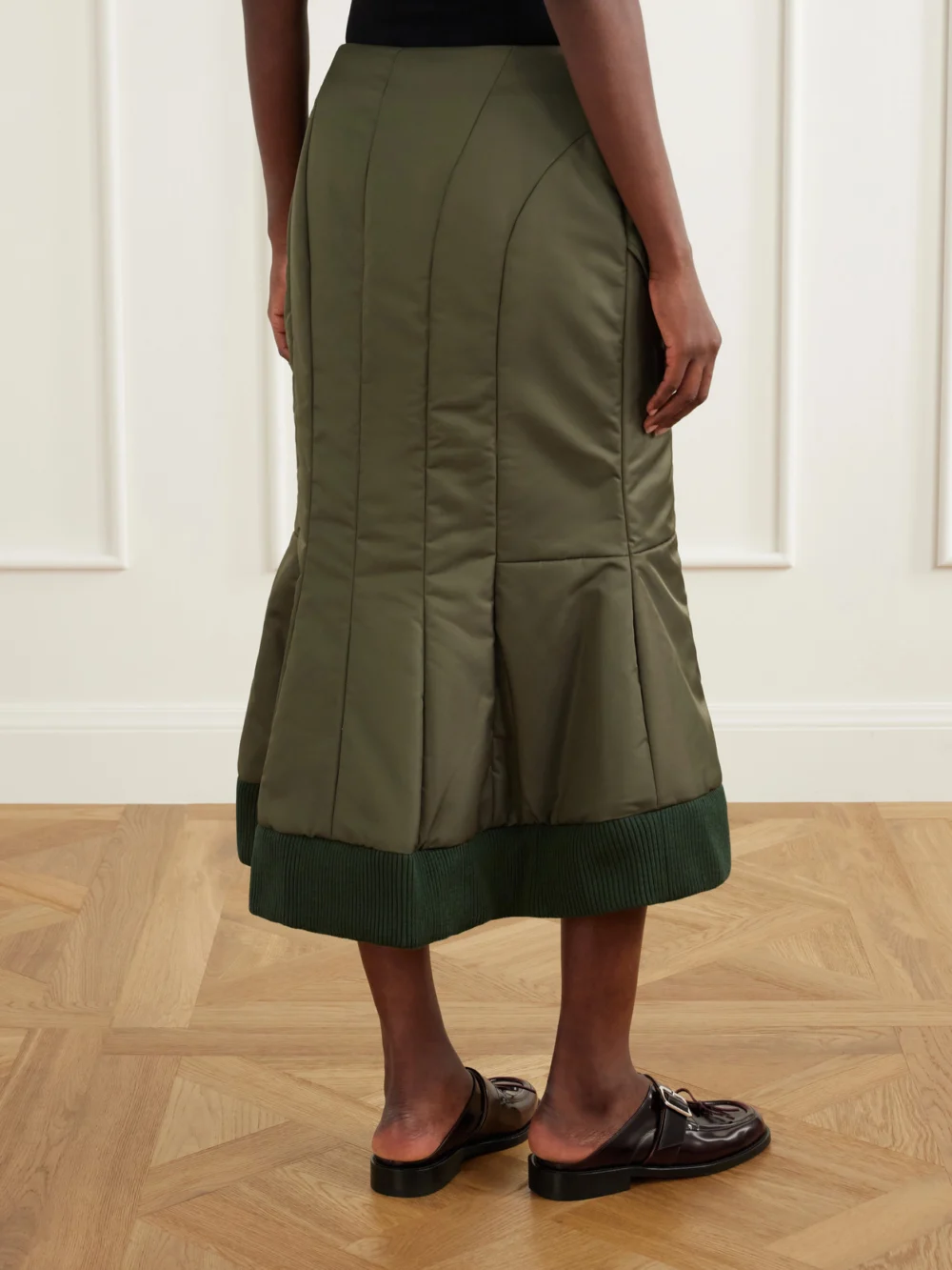 Back view of the Simone Rocha Satin Midi Skirt