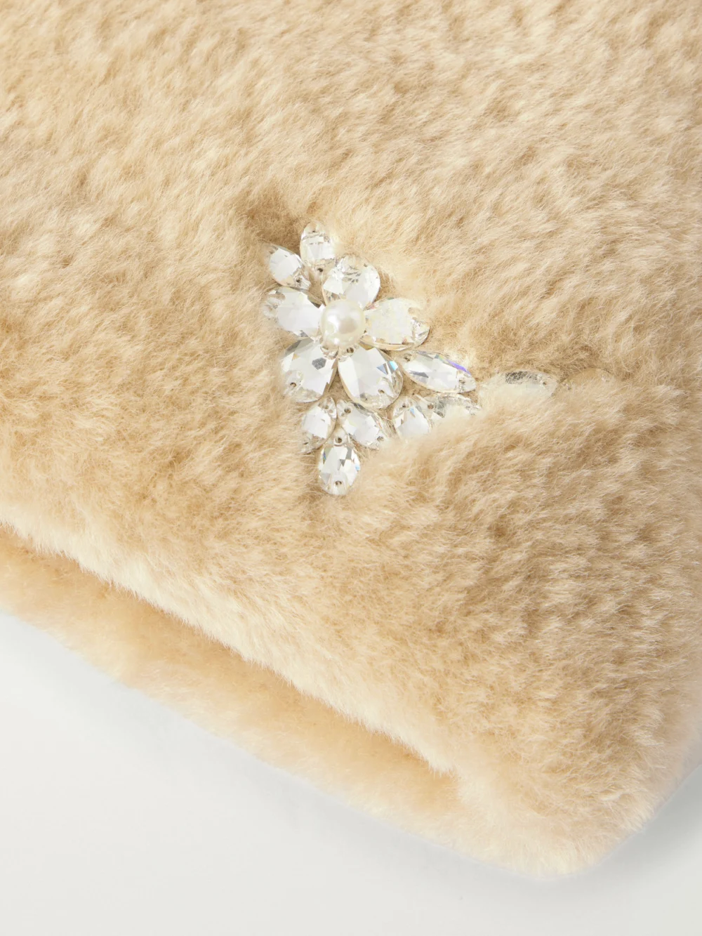 Close-up detail of the Simone Rocha Shearling-effect Shoulder Bag
