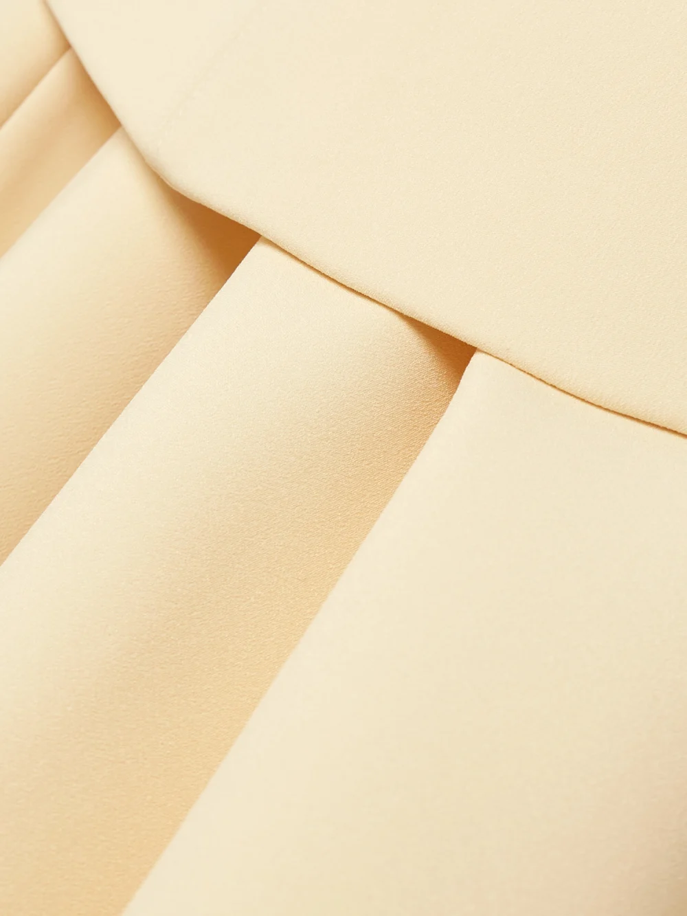 Close-up detail of the Solace London Ada Strapless Layered Gathered Crepe Midi Dress