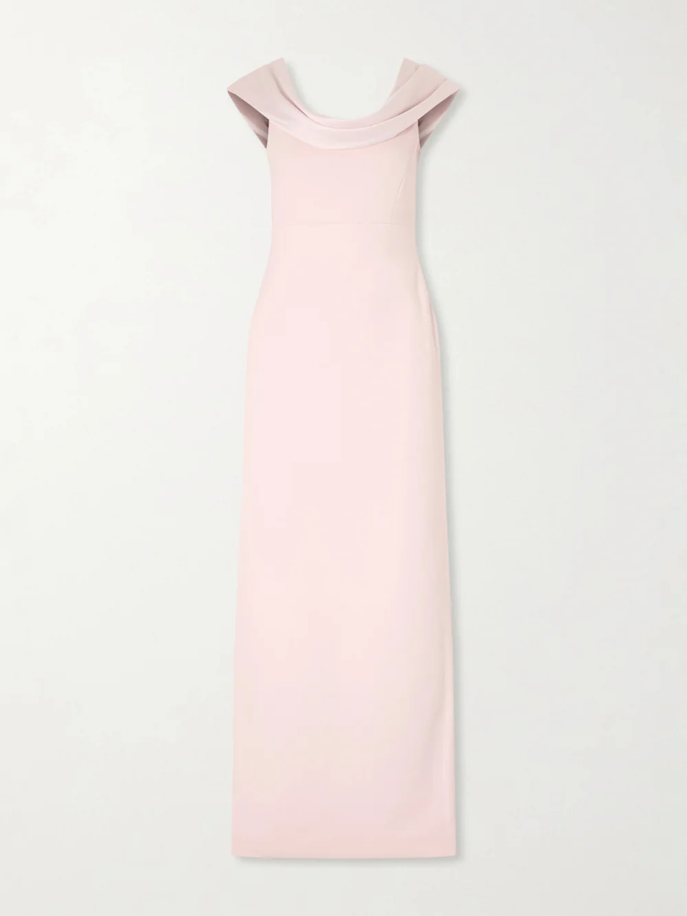 Solace London Adele Draped Satin-trimmed Crepe Maxi Dress in pink