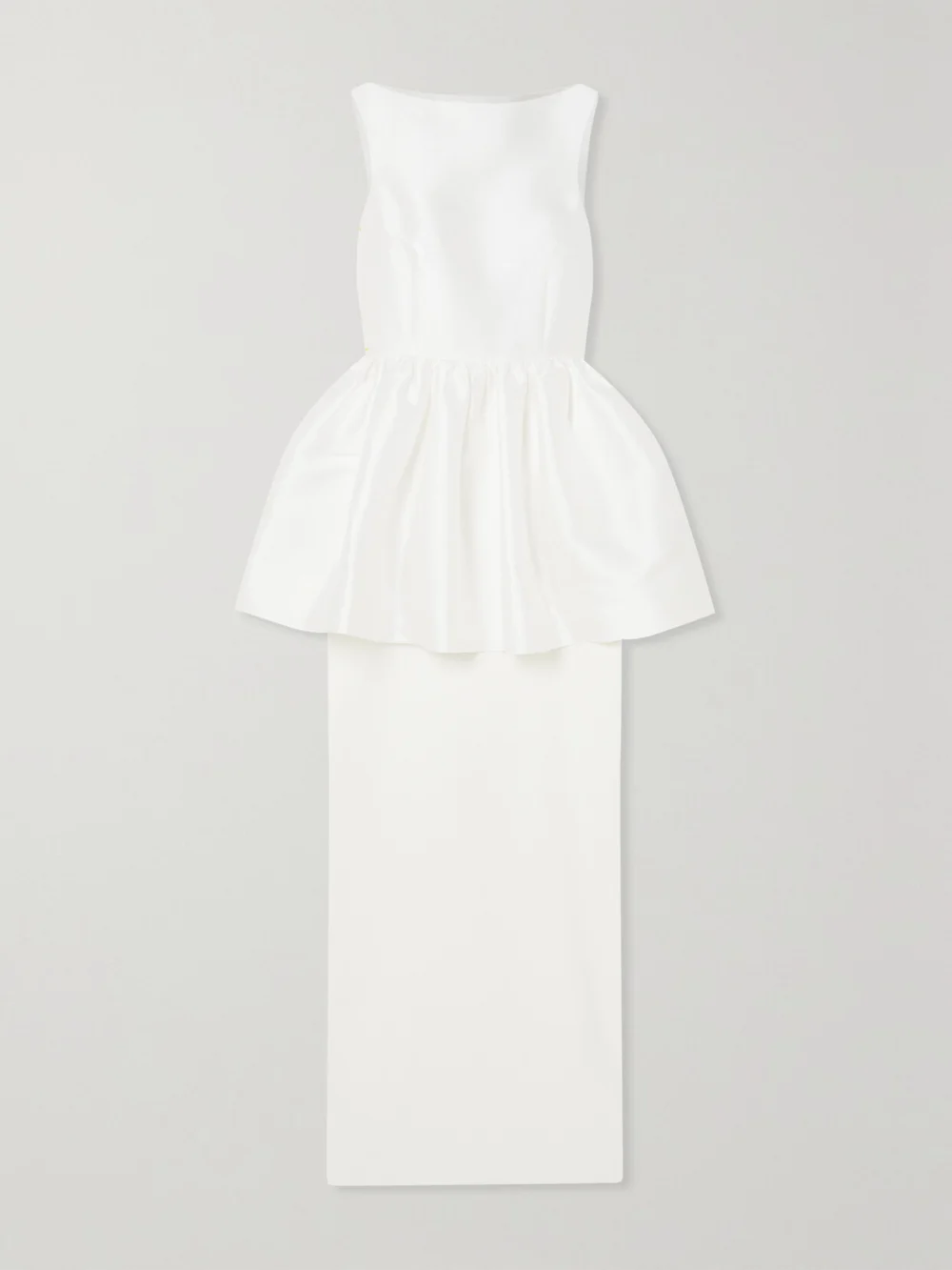 Solace London Alda Satin-twill and Crepe Peplum Gown in cream