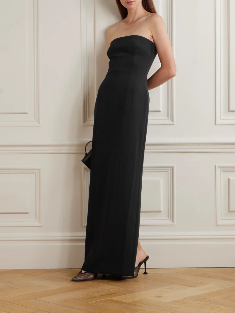 Solace London Anderson Strapless Crepe Gown