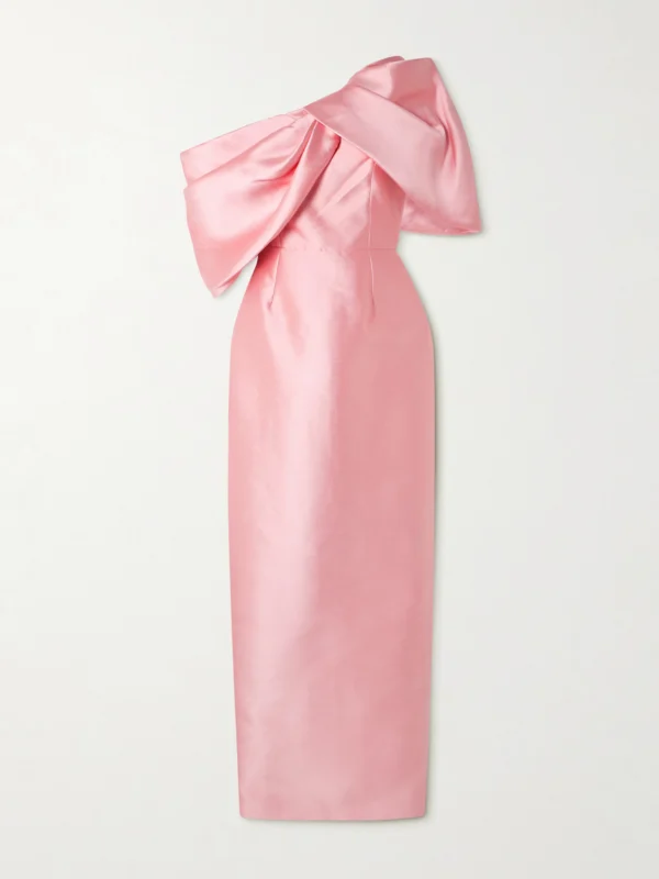 Solace London Davina Off-the-shoulder Draped Faille Gown