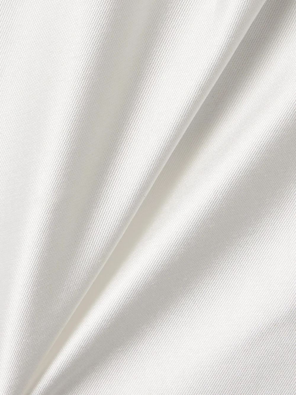 Close-up detail of the Solace London Imani Strapless Pleated Twill Gown