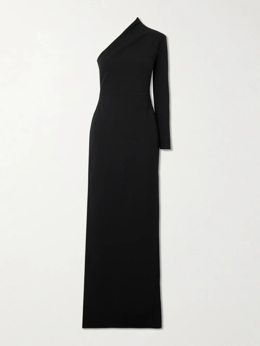 Solace London Joana One-sleeve Crepe Gown in black