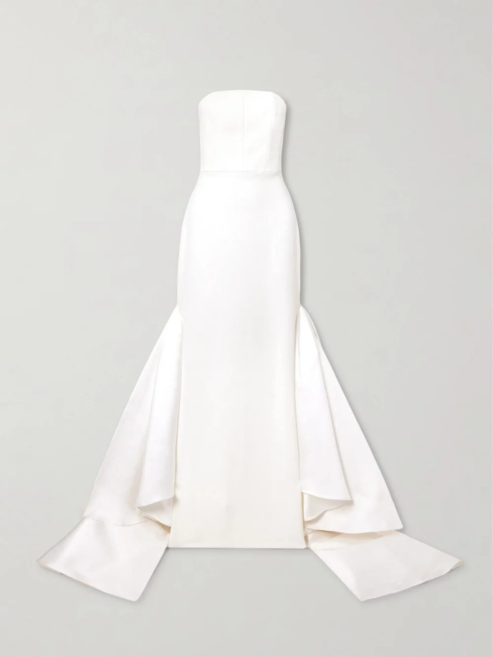 Solace London Jodi Strapless Crepe and Satin-twill Gown in off-white