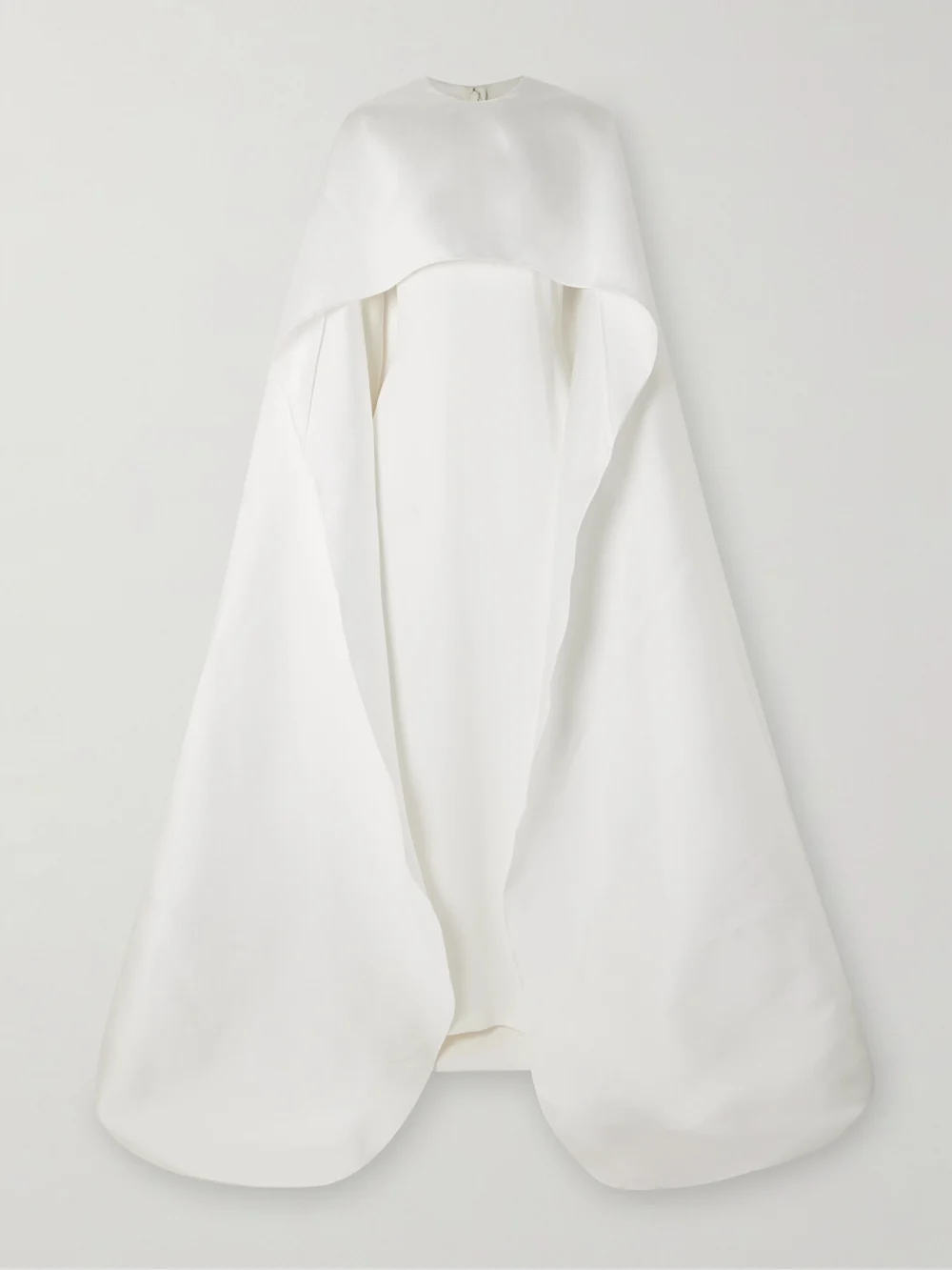 Solace London Leni Cape-effect Crepe and Faille Gown in ivory