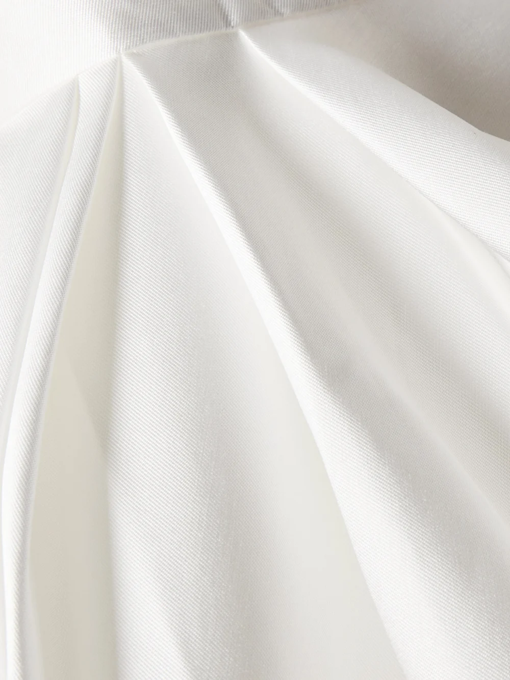 Close-up detail of the Solace London Neva Strapless Satin-twill Gown