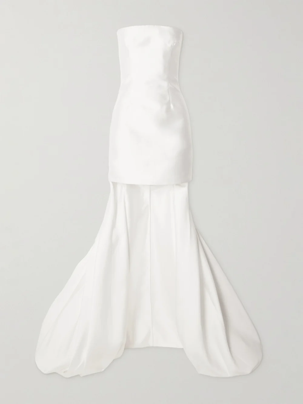 Solace London Neva Strapless Satin-twill Gown in cream