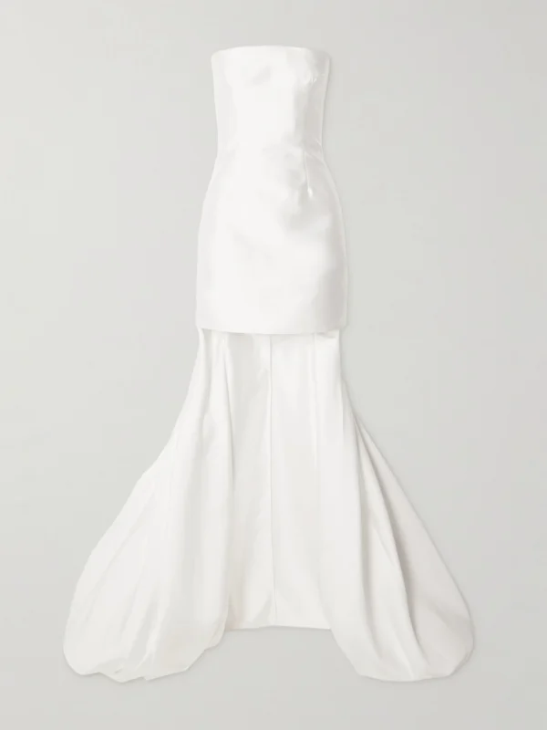 Solace London Neva Strapless Satin-twill Gown