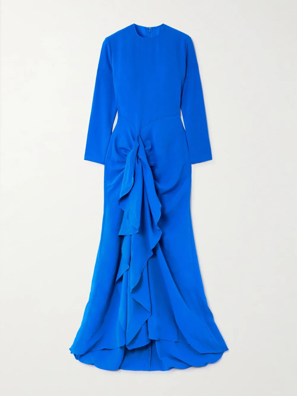 Solace London Nia Ruffled Crepe Gown in royal blue