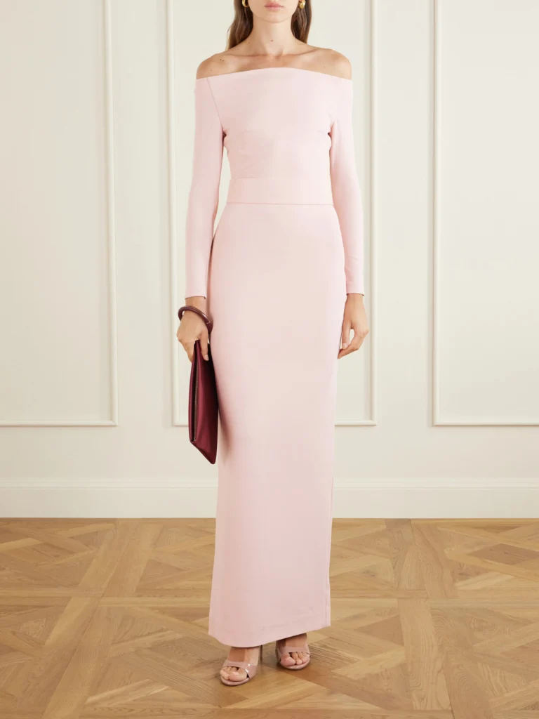 Solace London Sabina Off-the-shoulder Stretch-crepe Maxi Dress