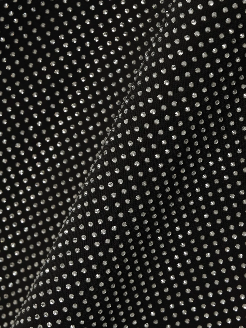 Close-up detail of the Solace London Vivienne Crystal-embellished Crepe Gown