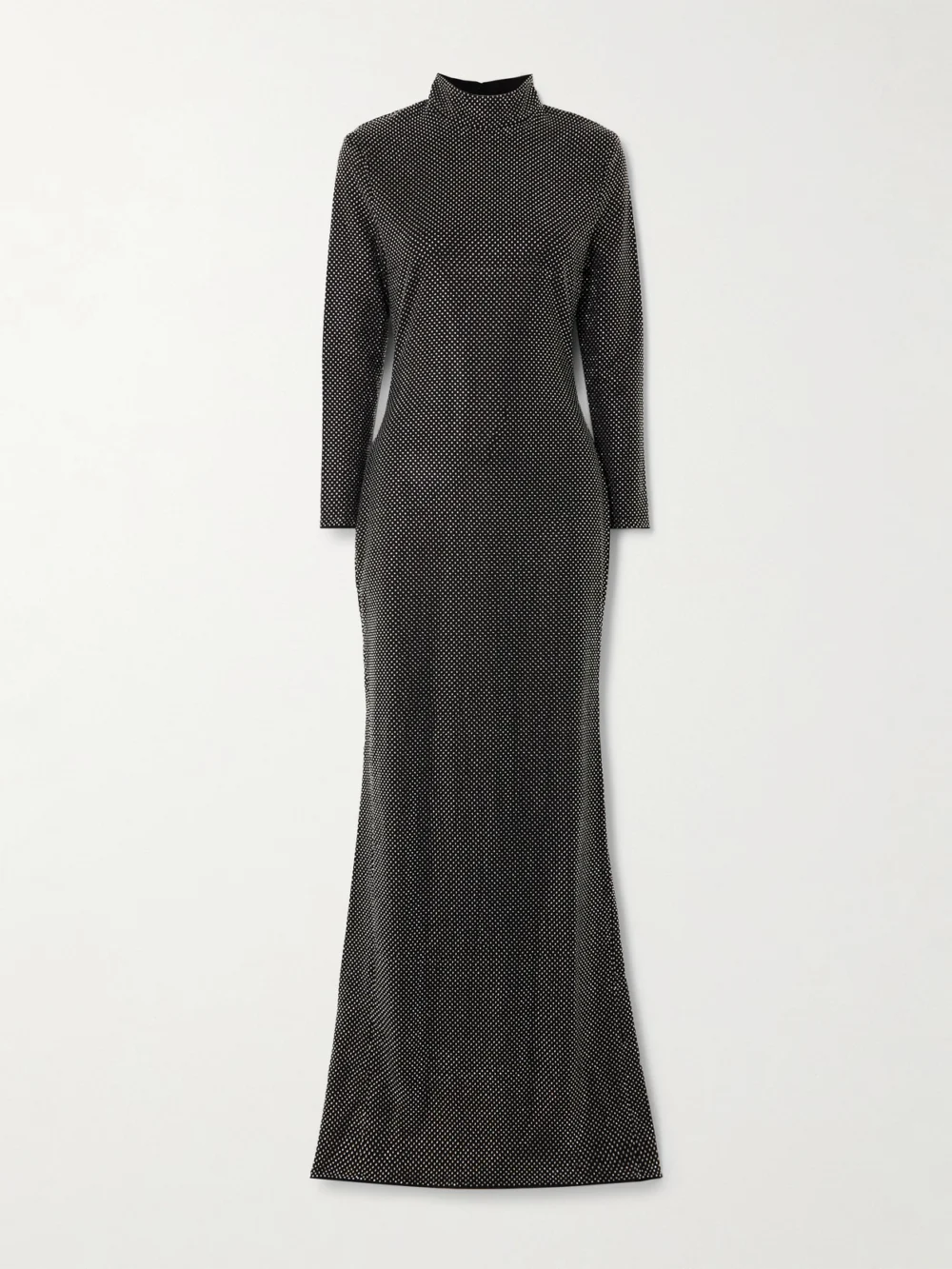 Solace London Vivienne Crystal-embellished Crepe Gown in black