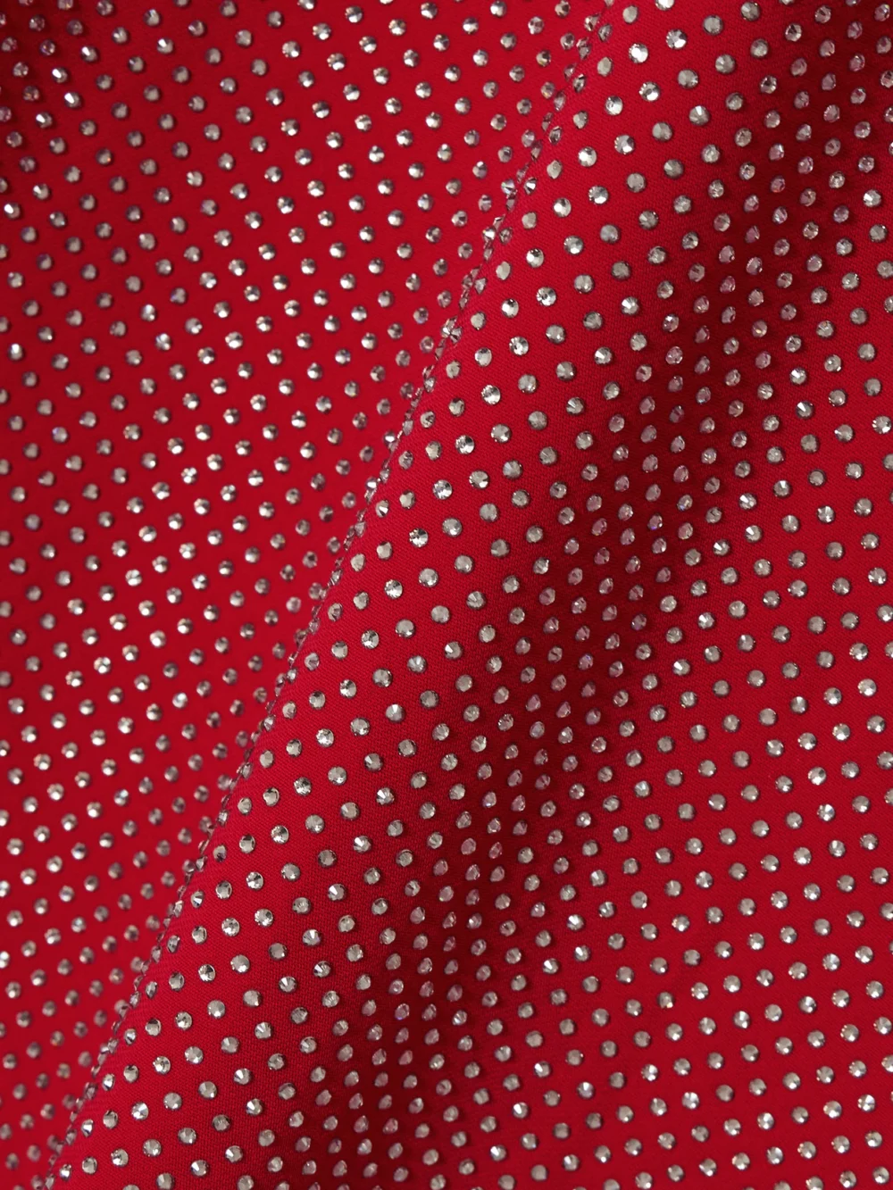 Close-up detail of the Solace London Vivienne Crystal-embellished Crepe Gown
