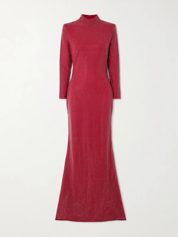 Solace London Vivienne Crystal-embellished Crepe Gown