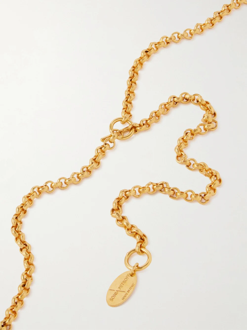 Back view of the Sonia Petroff Black Lily Gold-plated, Enamel and Swarovski Crystal Necklace