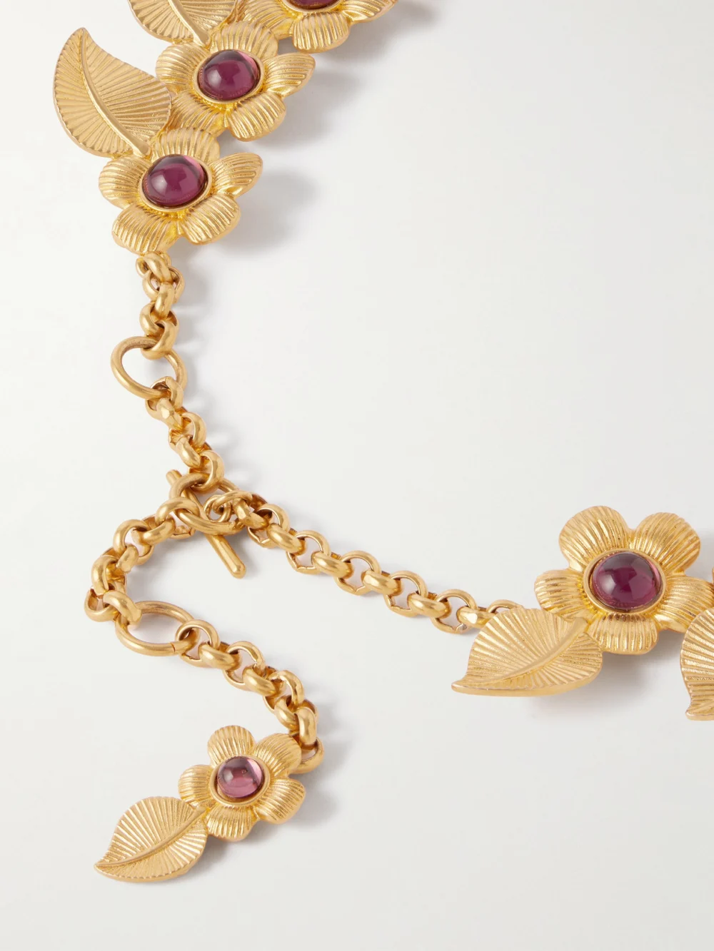 Back view of the Sonia Petroff Retro Floral Gold-plated Resin Necklace