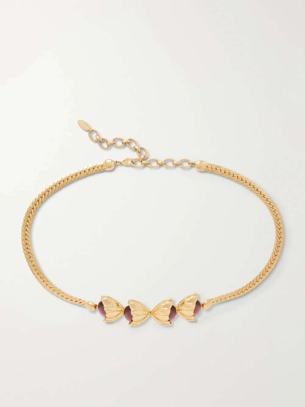 Sonia Petroff Retro Flower Embellished Gold-plated Belt in pink