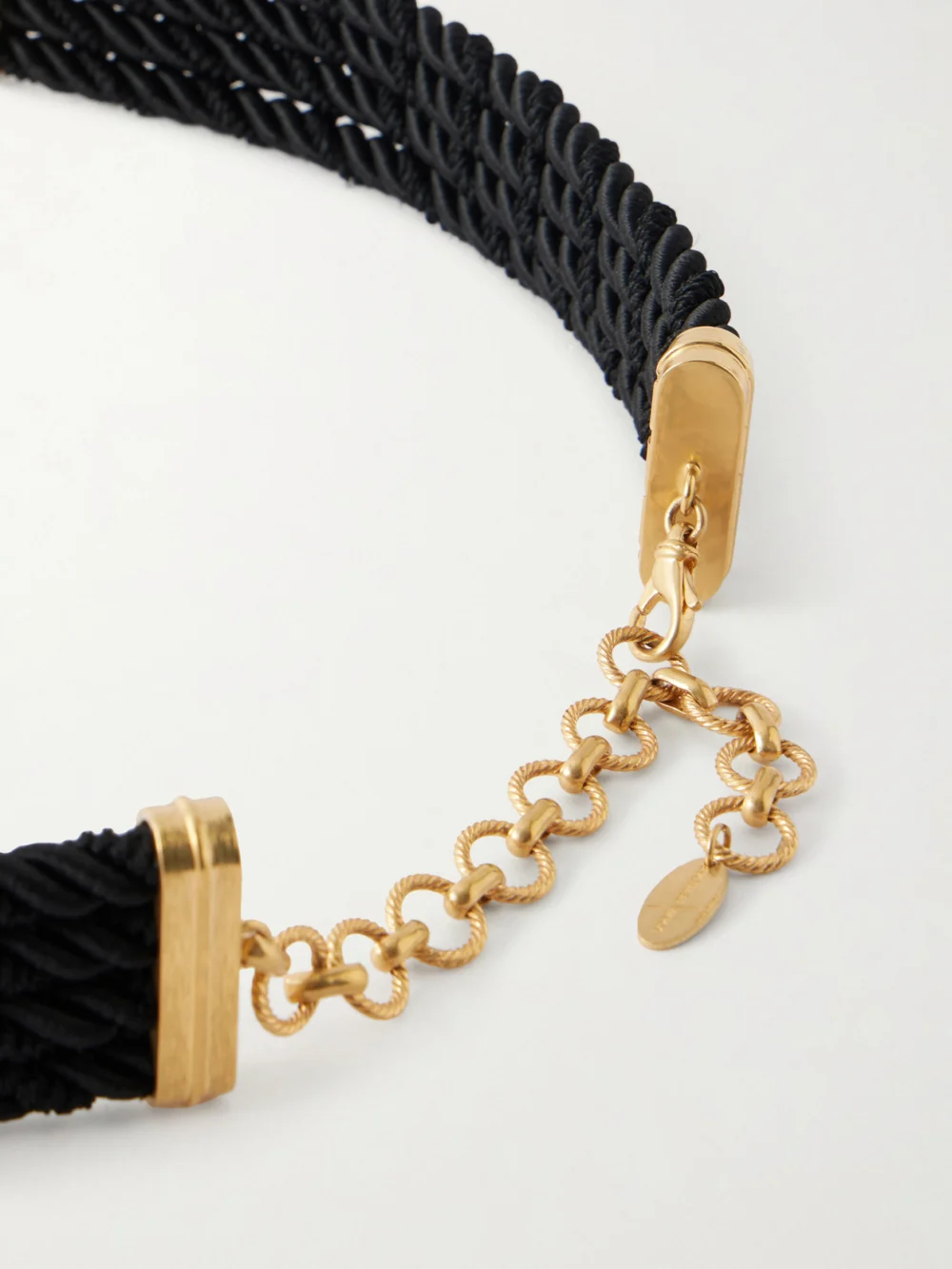 Back view of the Sonia Petroff Zinnia Gold-plated, Enamel and Woven Cord Belt