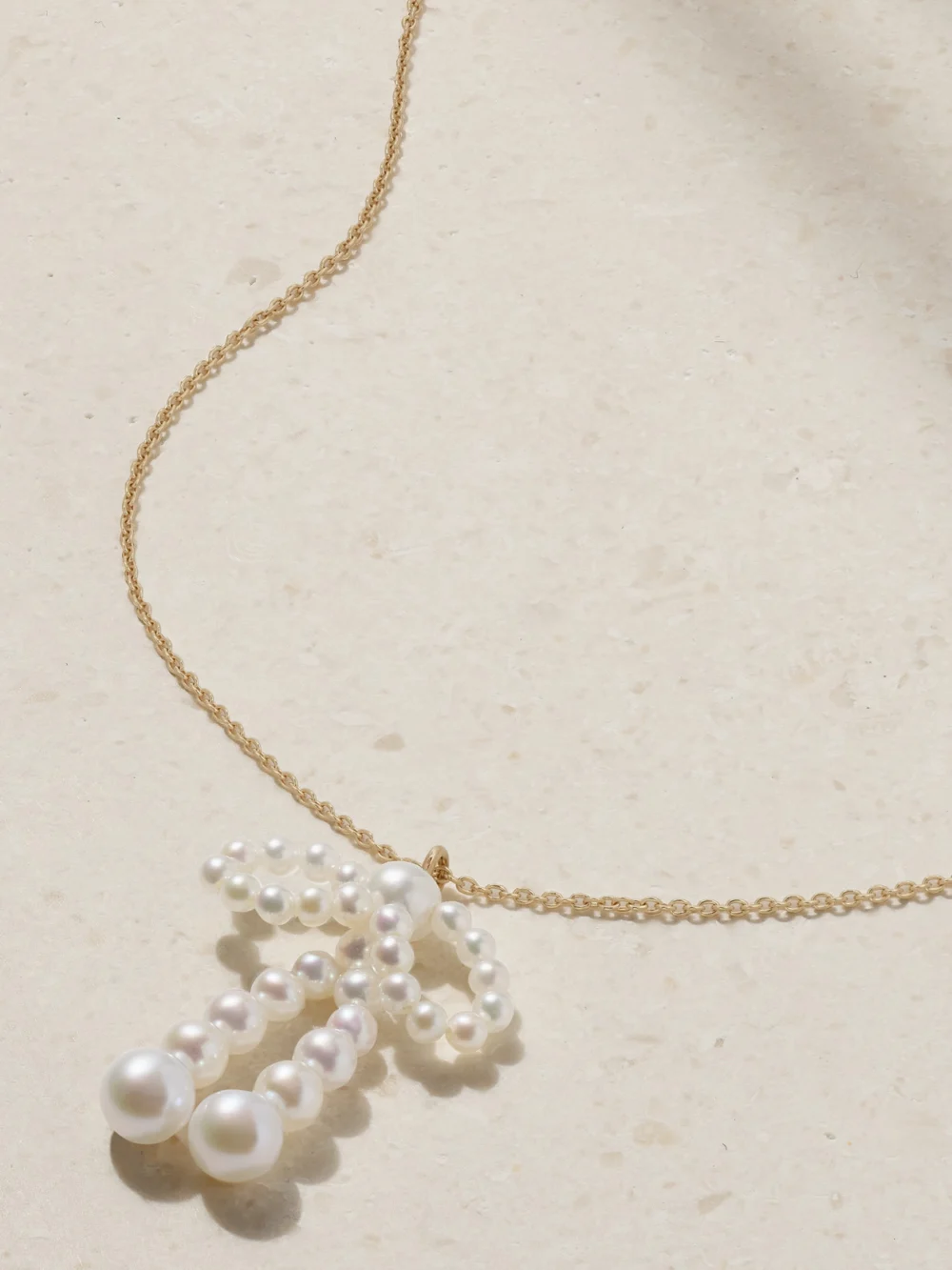 Sophie Bille Brahe Bow Simple 14-karat Recycled Gold Necklace
