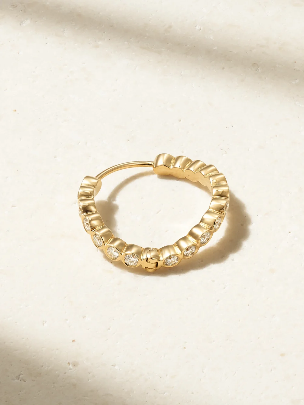 Sophie Bille Brahe Courant D'ensemble 18-karat Recycled Gold Diamond Single Hoop Earring in l