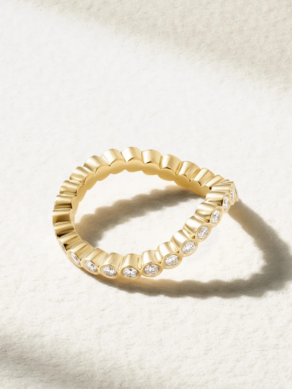 Back view of the Sophie Bille Brahe Courant Sky 18-karat Recycled Gold Diamond Ring