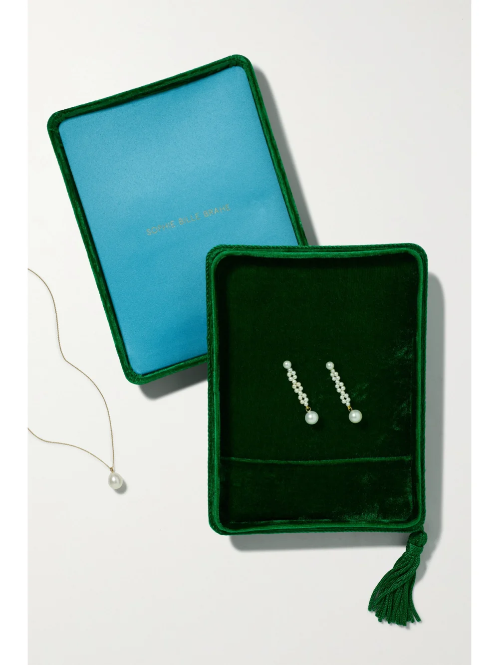 Sophie Bille Brahe Large Velvet Jewelry Box, styled view