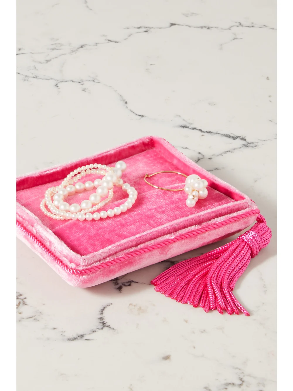Sophie Bille Brahe Miami Small Velvet Jewelry Box, styled view