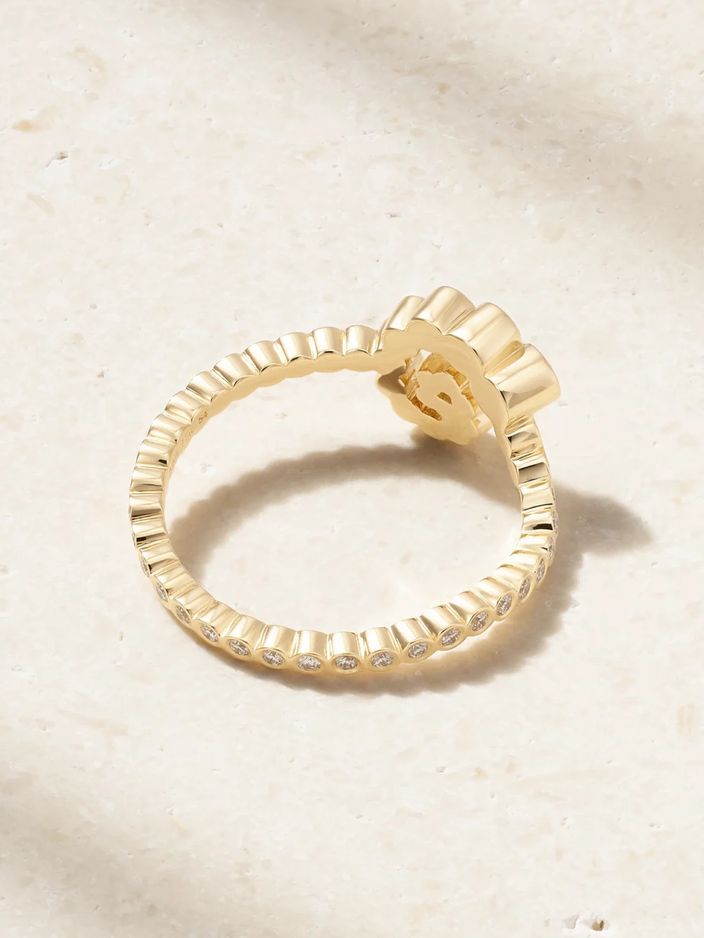 Back view of the Sophie Bille Brahe Rêve Escargot 18-karat Recycled Gold Diamond Ring