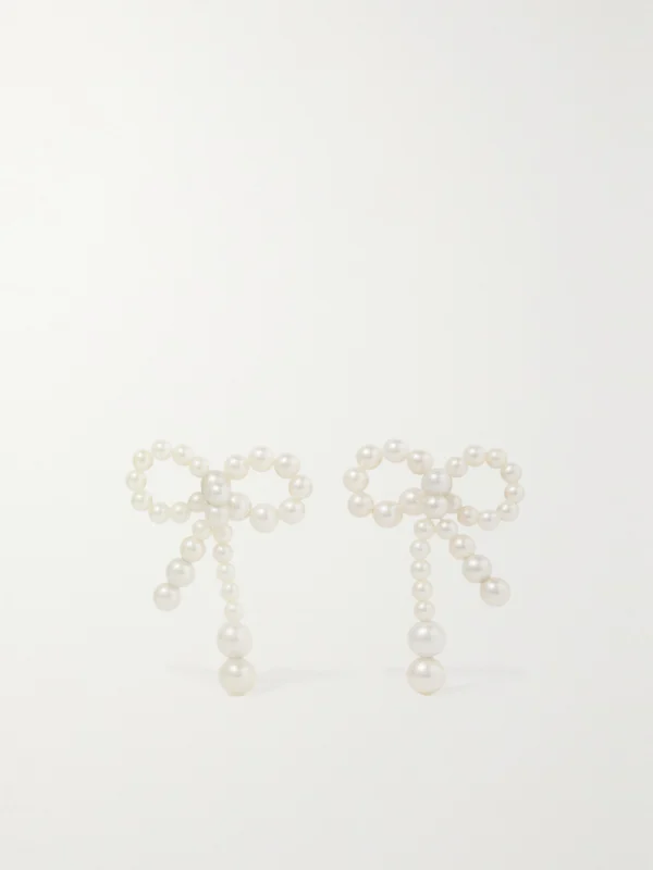 Sophie Bille Brahe Rosette De Perles 14-karat Gold Pearl Earrings