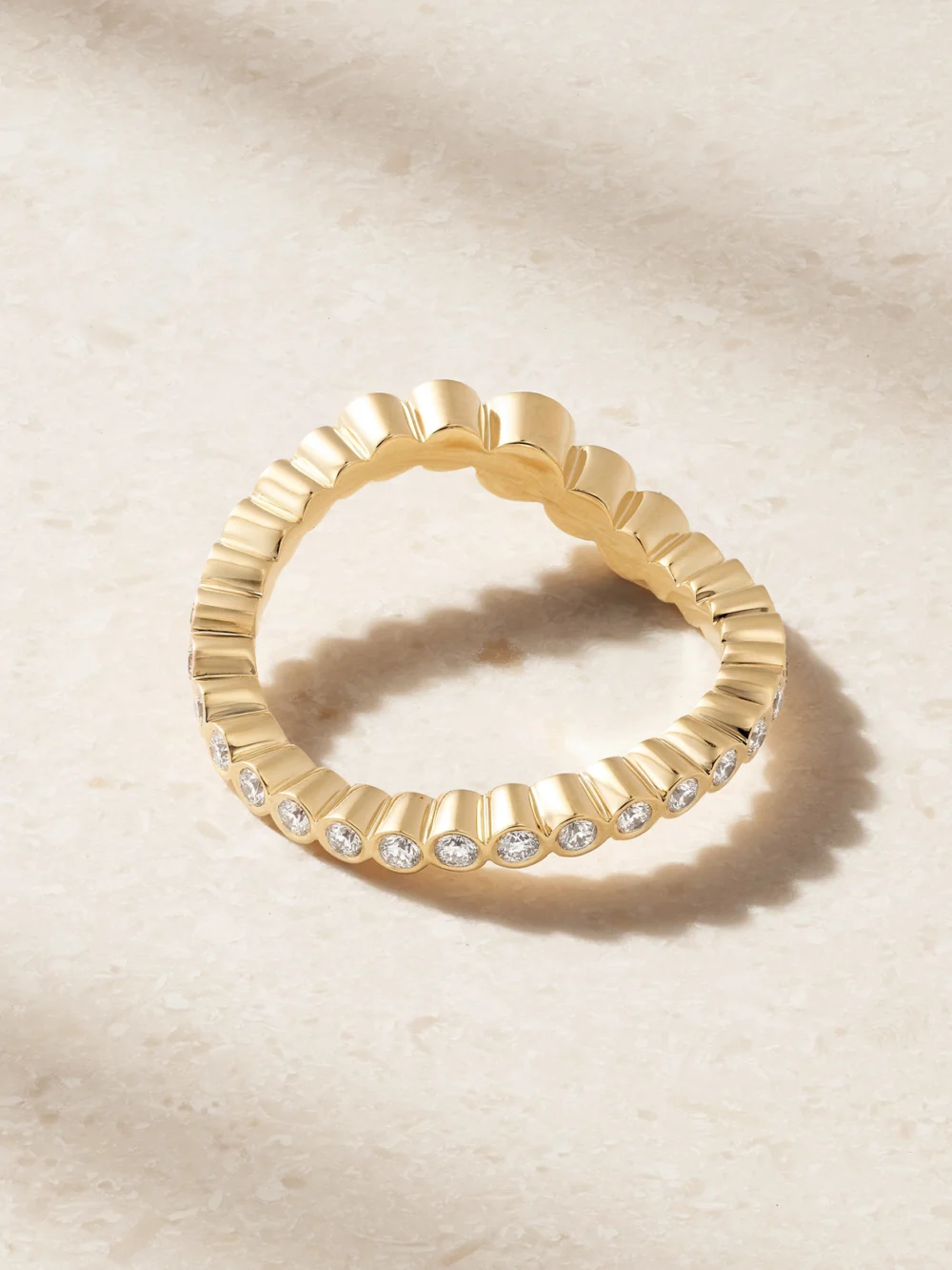 Back view of the Sophie Bille Brahe Sky Classic 18-karat Recycled Gold Diamond Ring