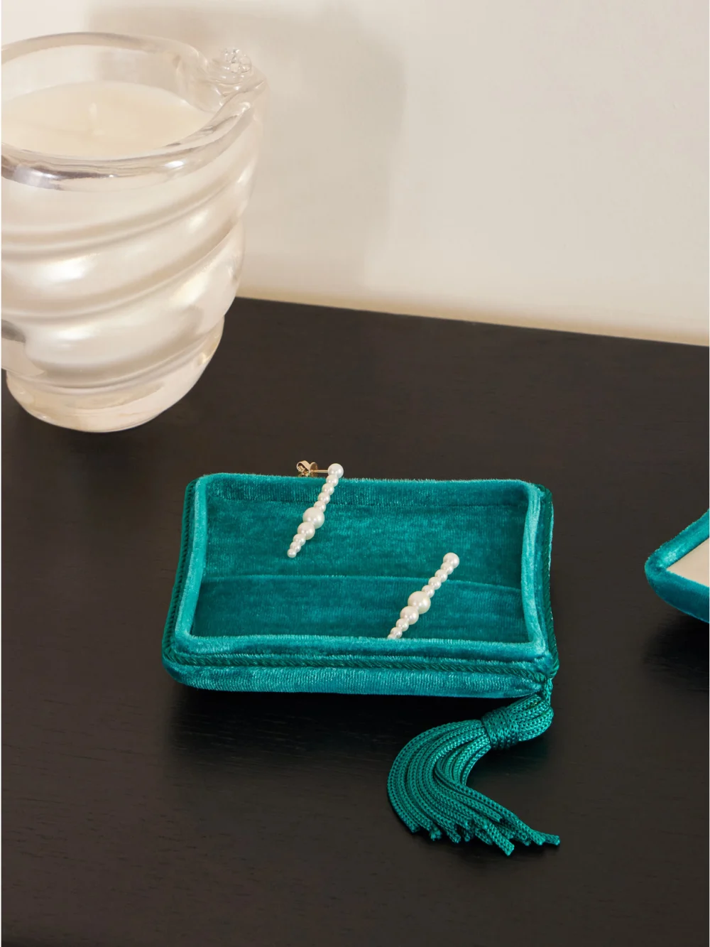 Sophie Bille Brahe Small Velvet Jewelry Box, styled view
