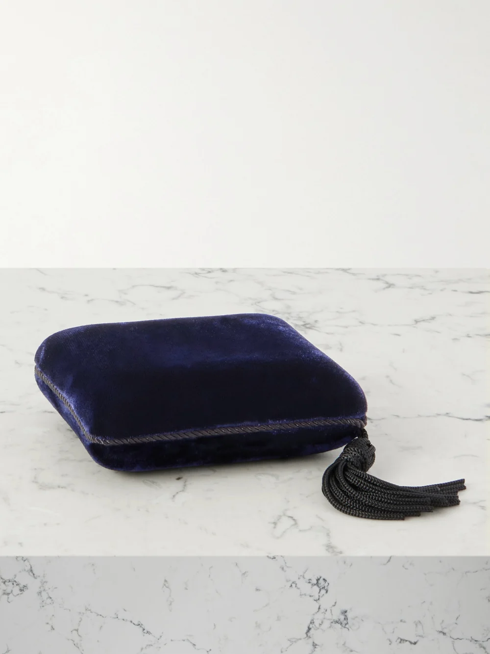 Sophie Bille Brahe Tasseled Velvet Jewelry Box in blue